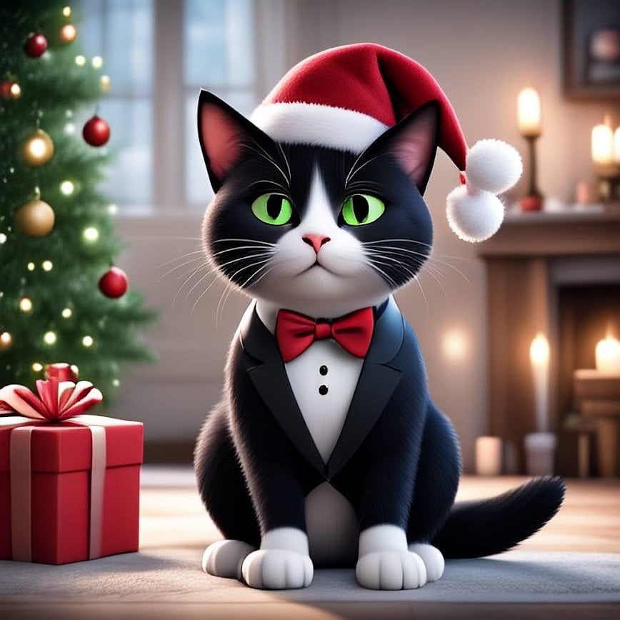 Ai Generated Holiday Cheer Cat Imageplayground