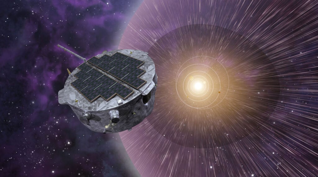 An artist's impression of the IMAP mission in space.