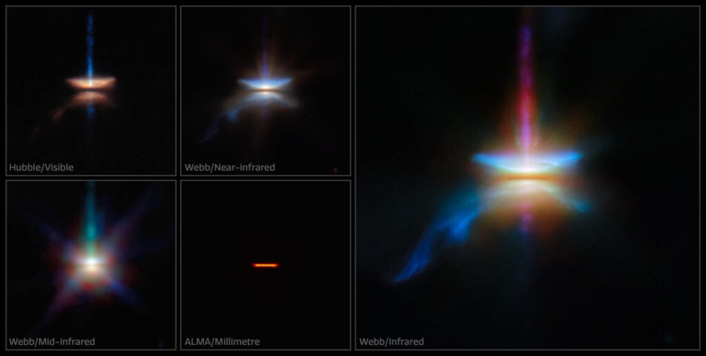 HH 30 seen in various wavelengths.