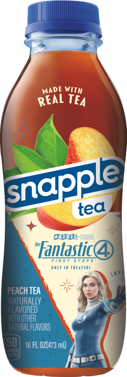 Marvel Studios Fantastic Four First Steps Themed Snapple Peach Tea 16oz