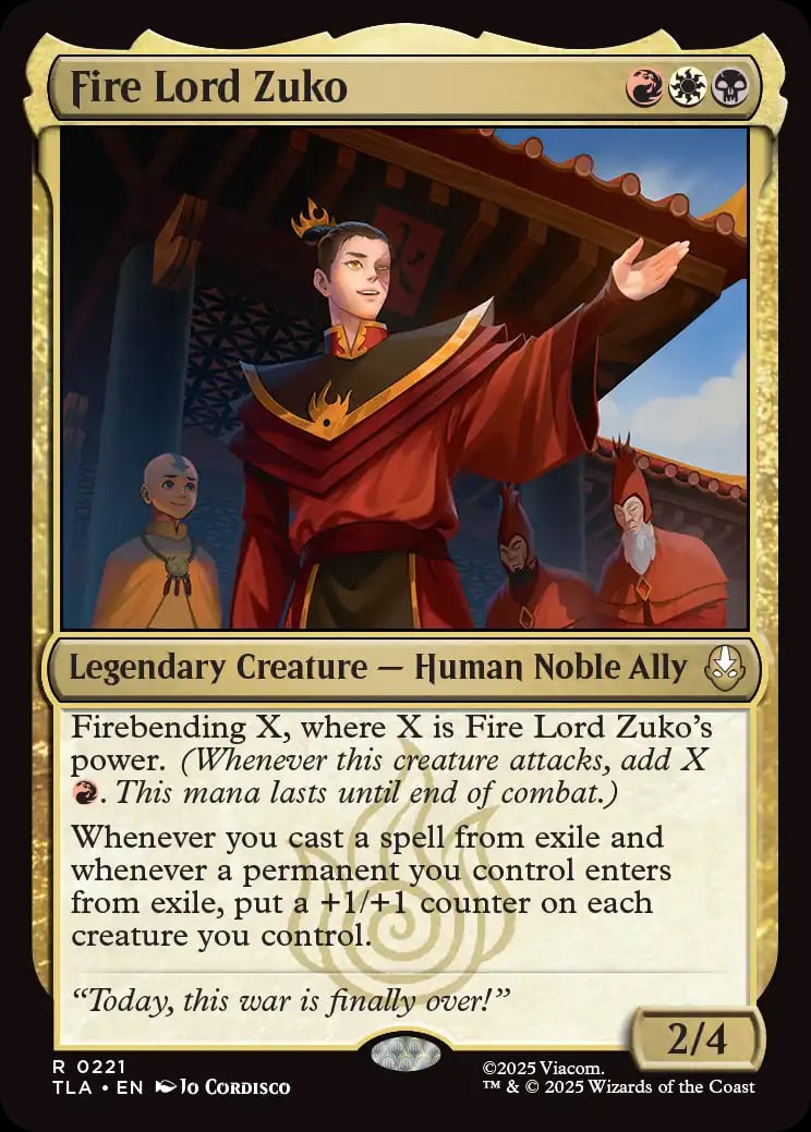 Magic The Gathering Avatar The Last Airbender Fire Lord Zuko
