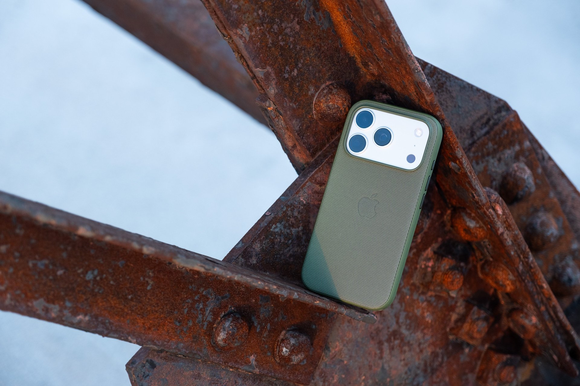 iPhone 17 Pro in Silver with TechWoven case