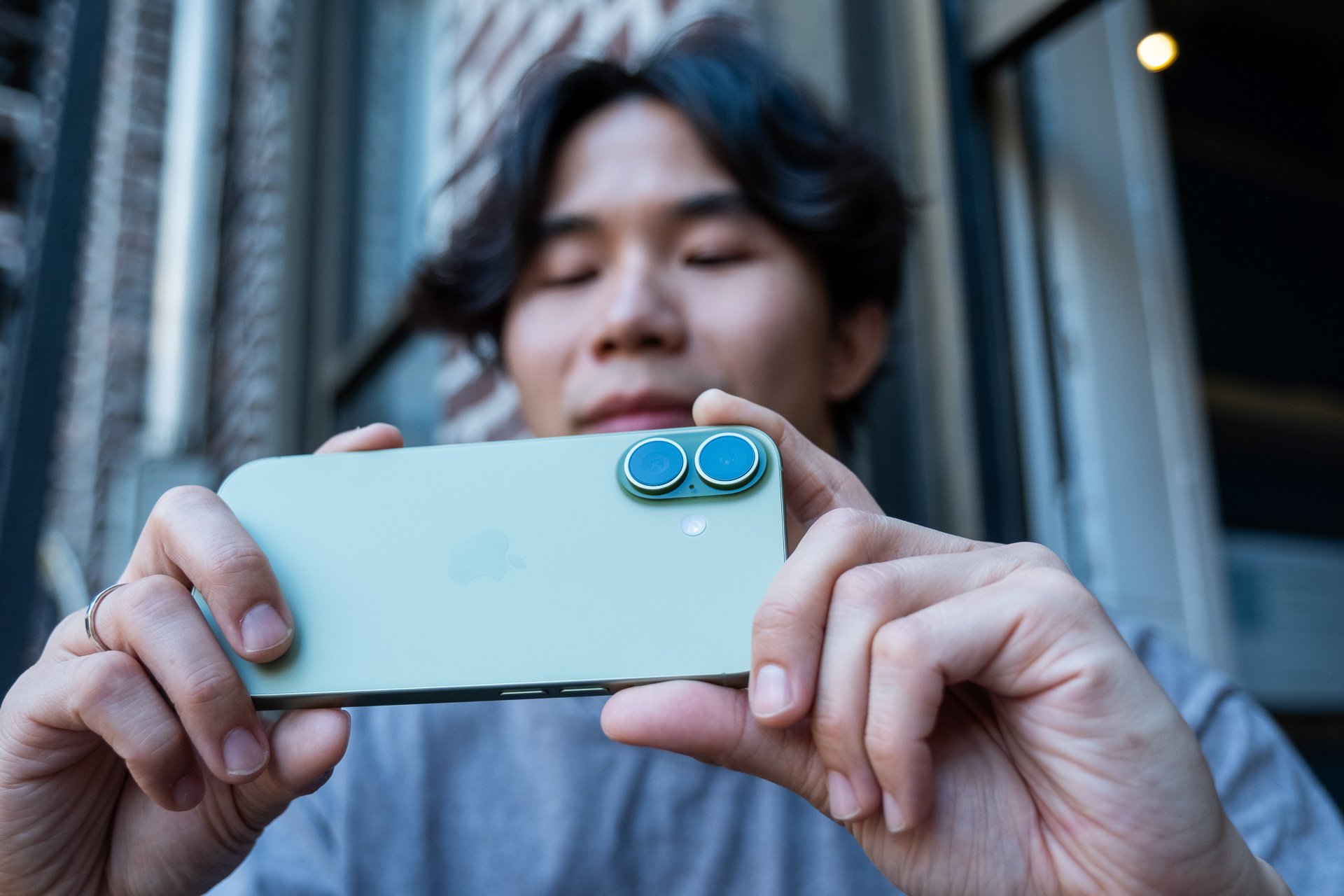 iPhone 17 in Sage green