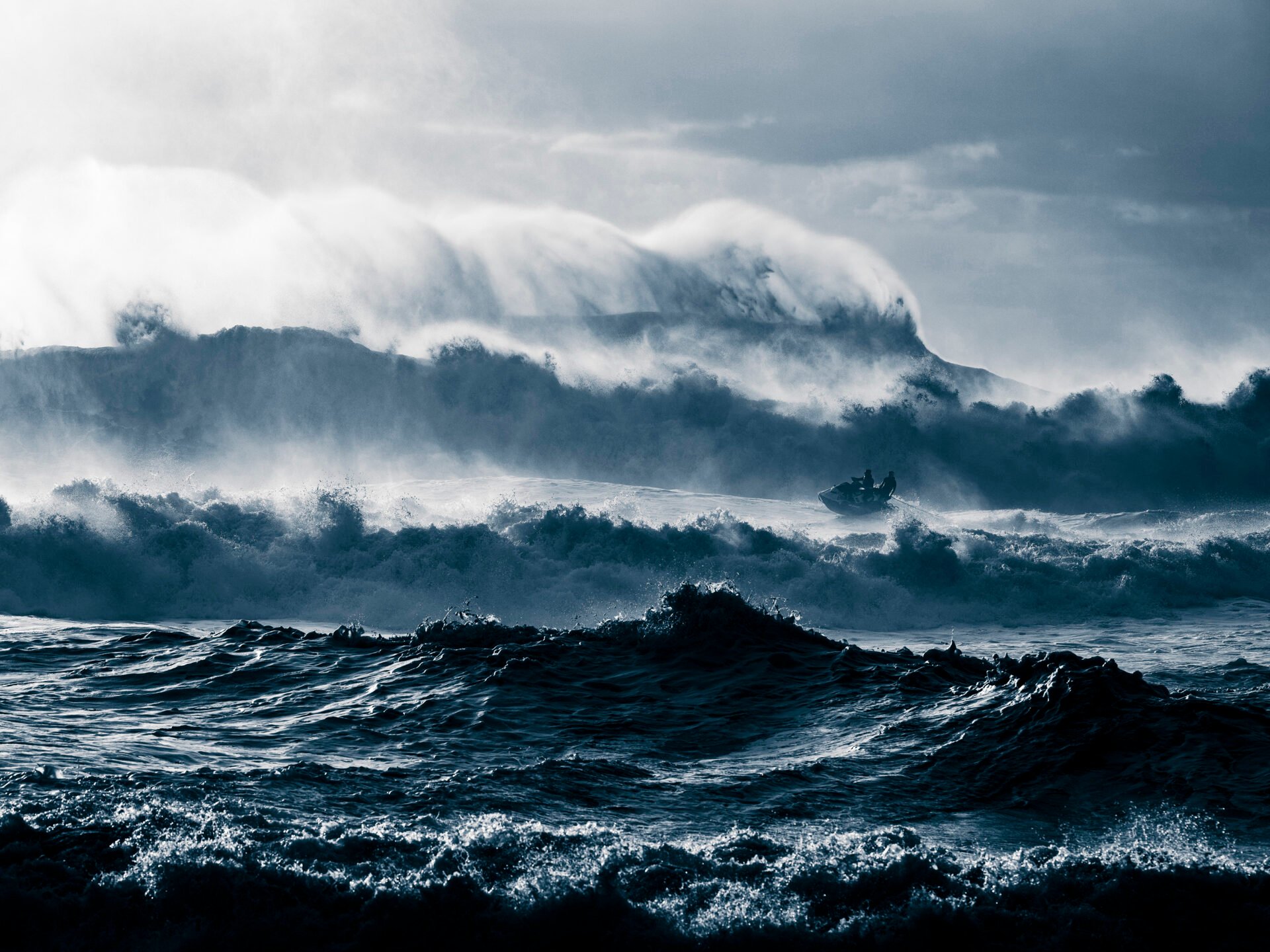 Rough seas in Nazaré, Portugal