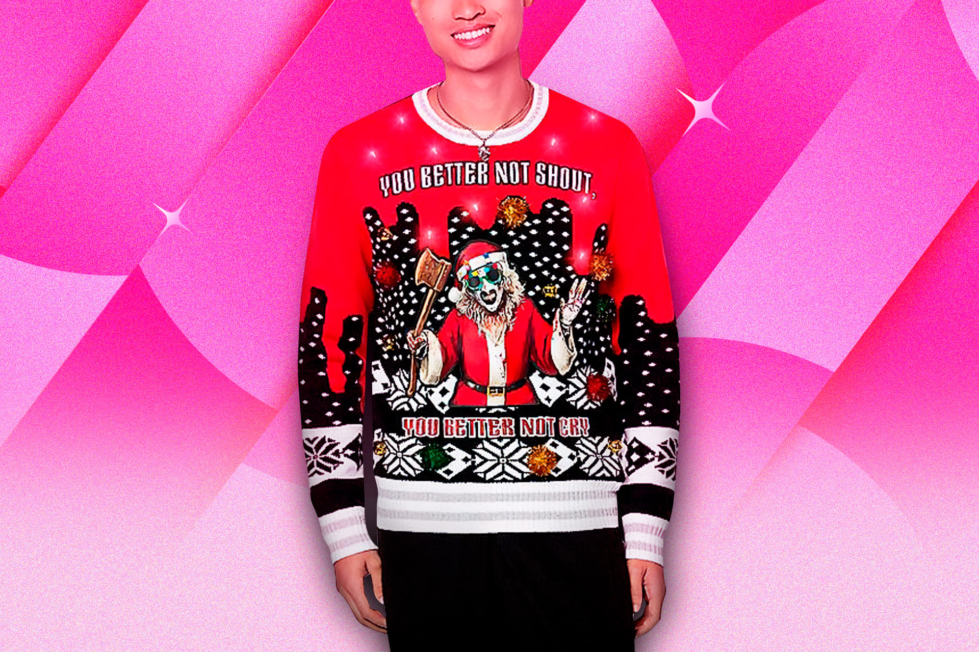 Light Up Art The Clown Christmas Sweater