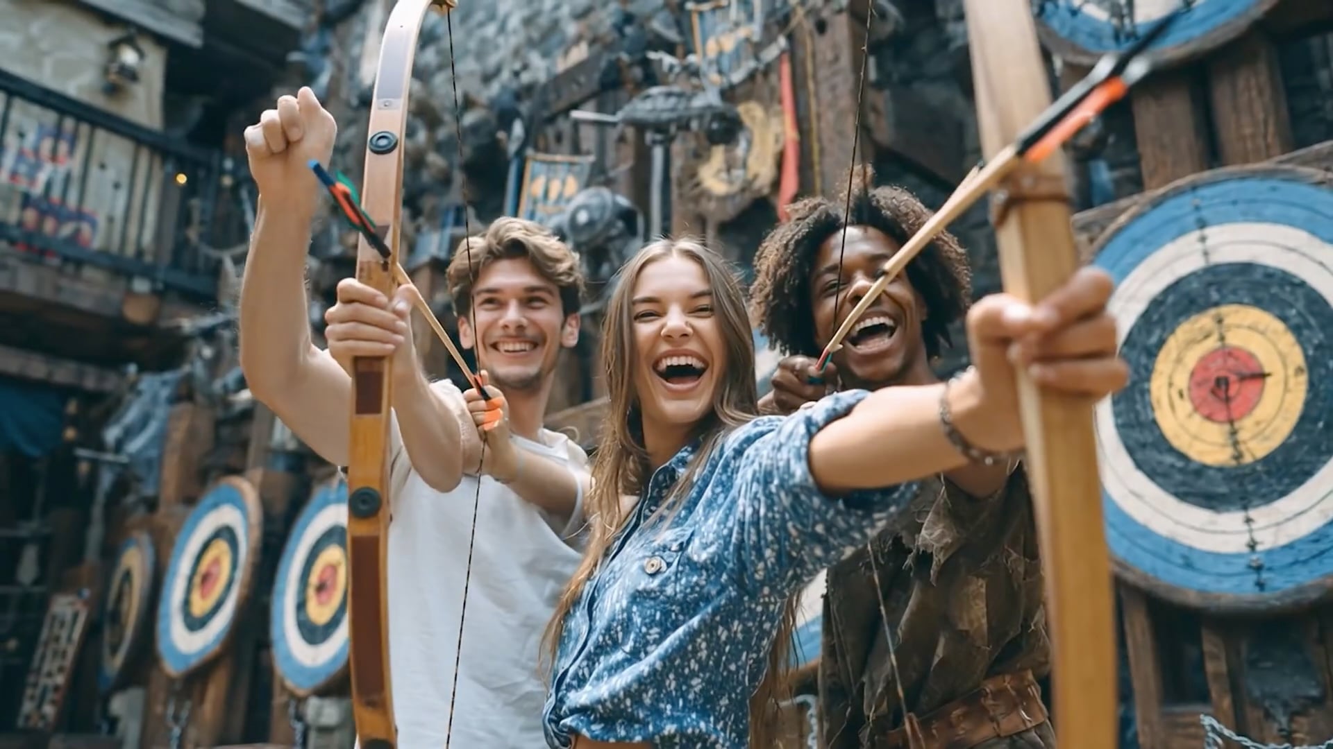 Screenshot from an AI-generated video promoting a Dracula Land theme park.