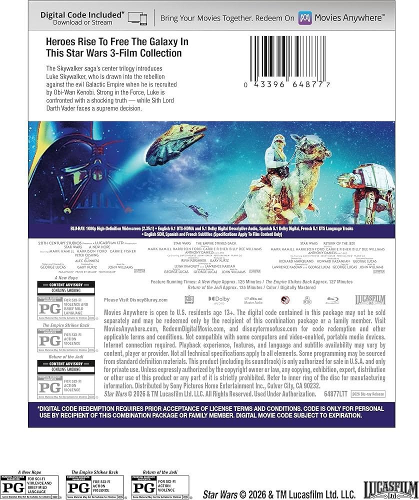 New Star Wars Blu Ray Back