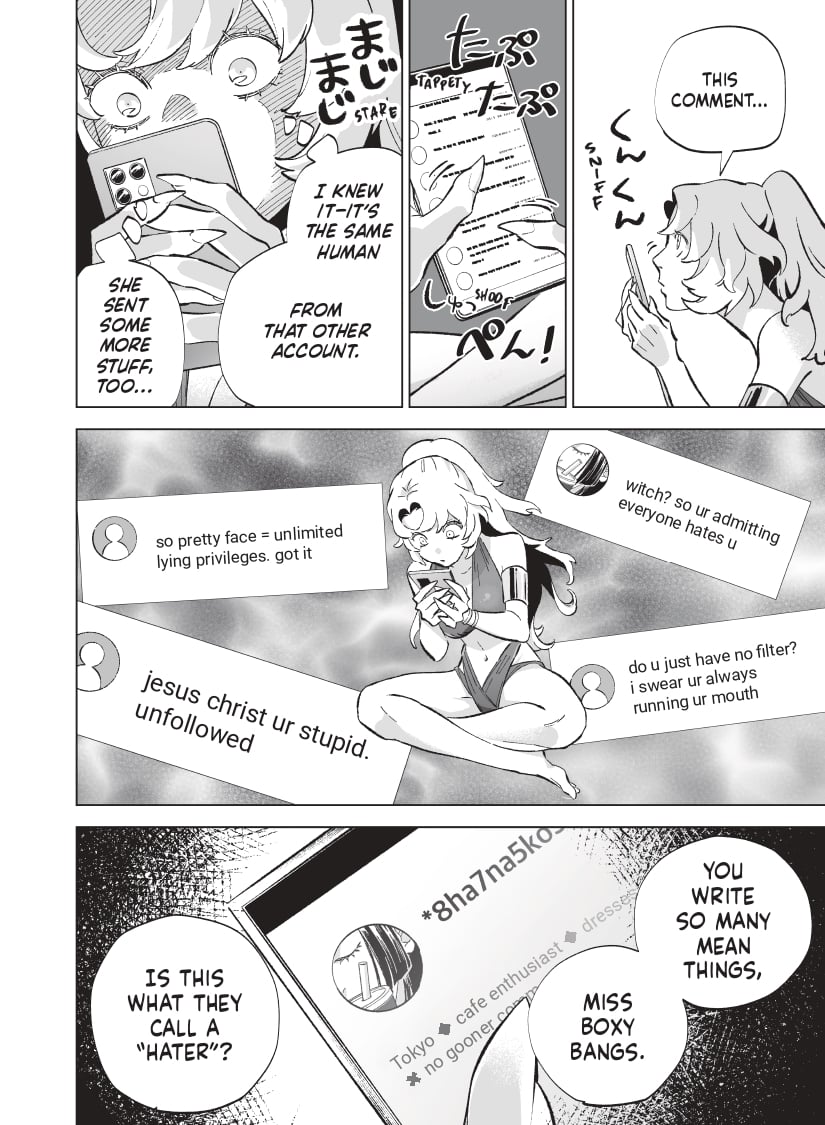 Wicked Spot Sada looking at her social media feed.