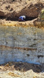 Claudio Latorre Studying Upper Portion Monte Verde
