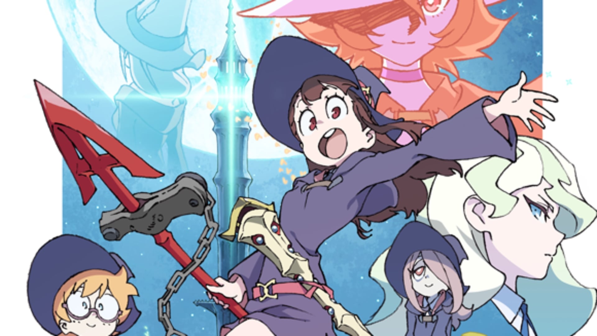 Little Witch Academia key visual poster of its cast.