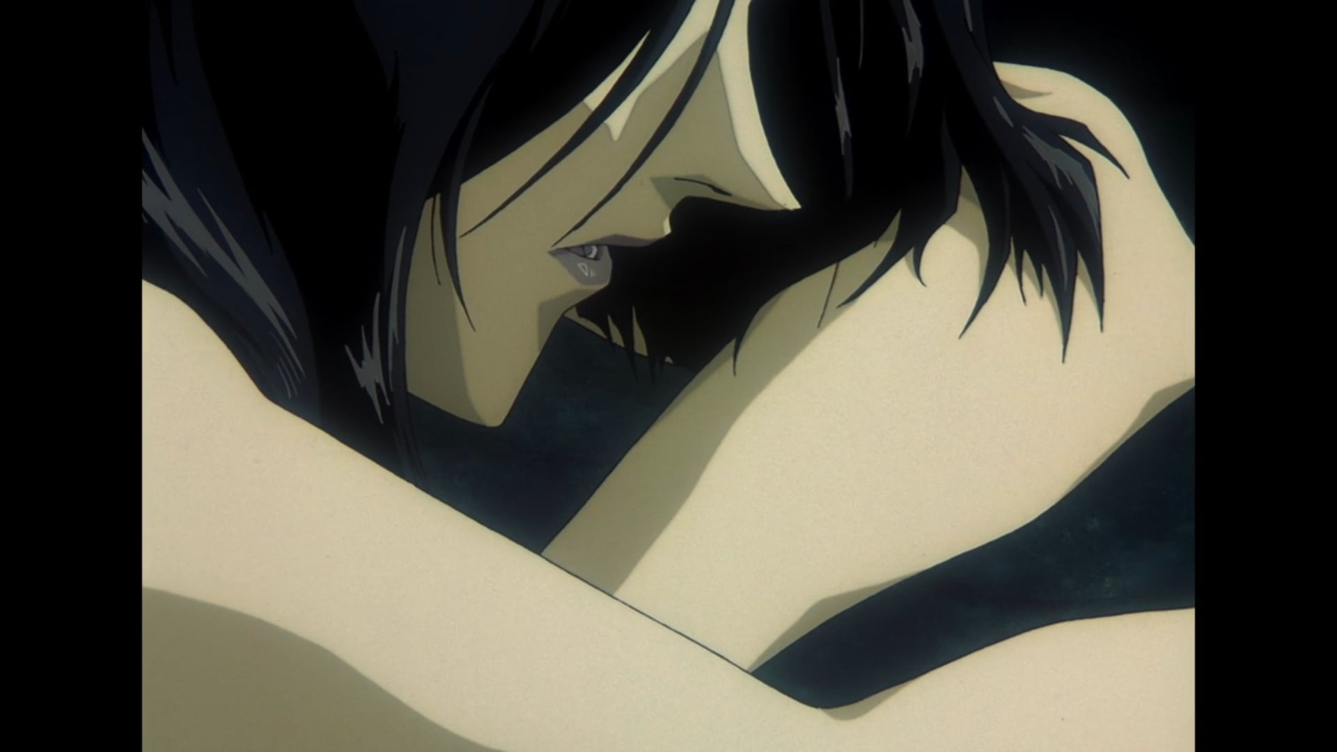 Macross Plus still of Myung singing to herself.