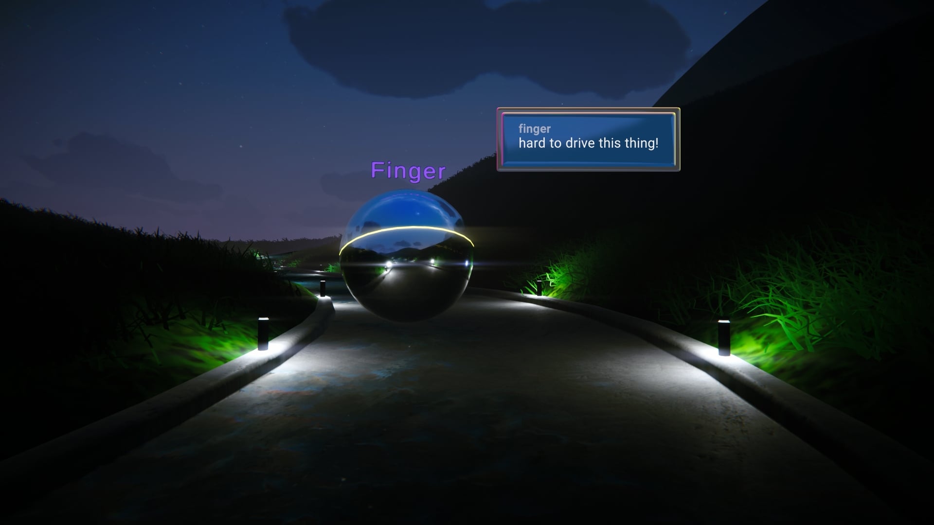 Prove You're Human still of a ball rolling down a road.