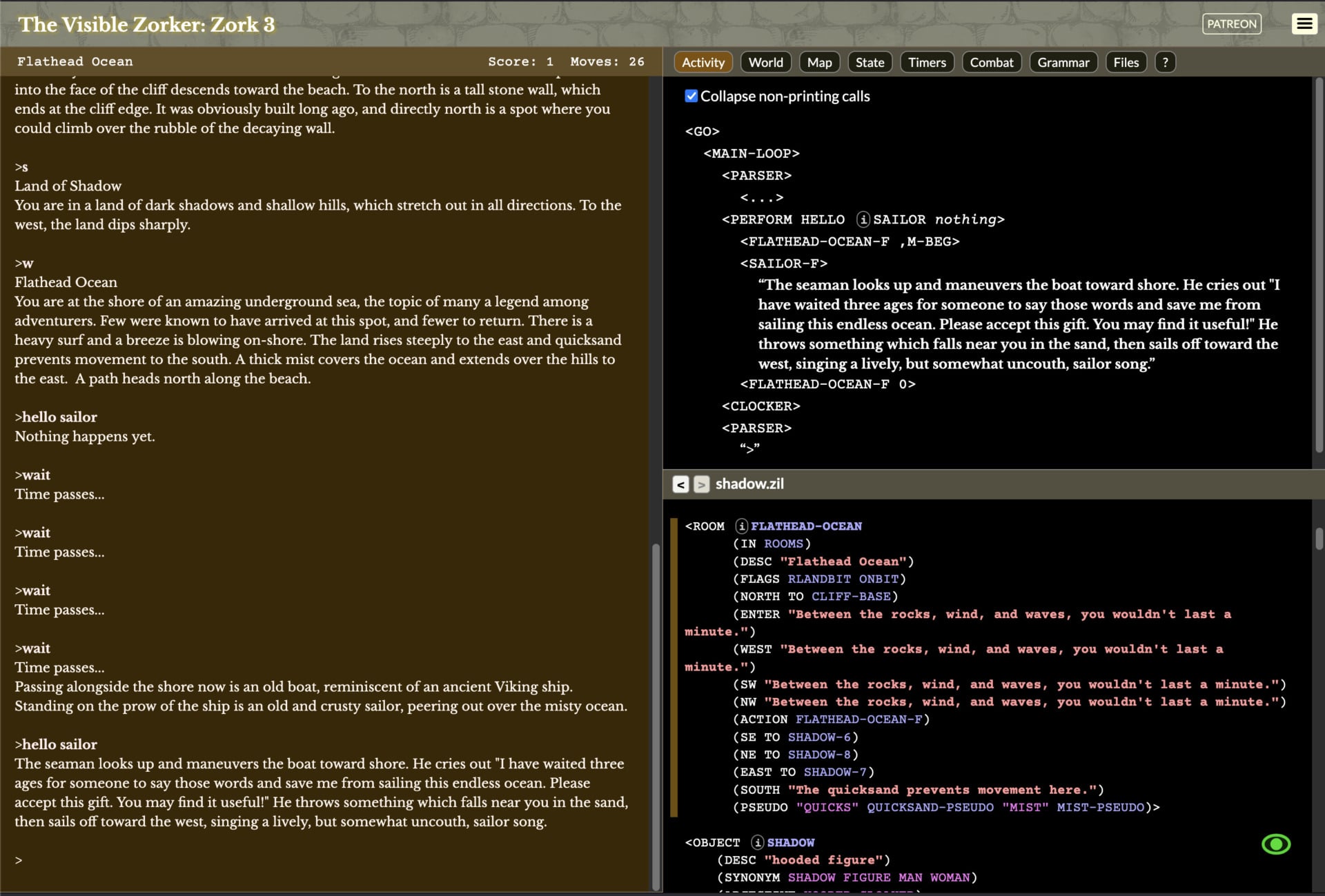 Zork III Hello Sailor