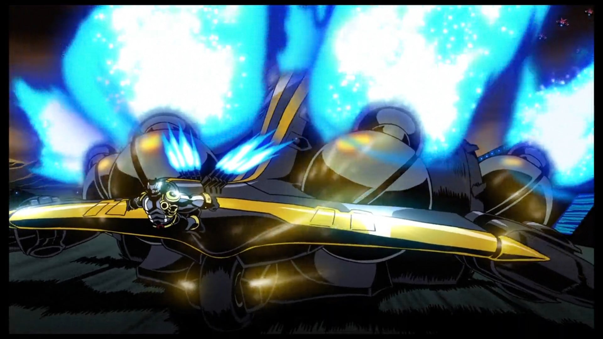 Redline image of MachineHead fusing with his racecar.