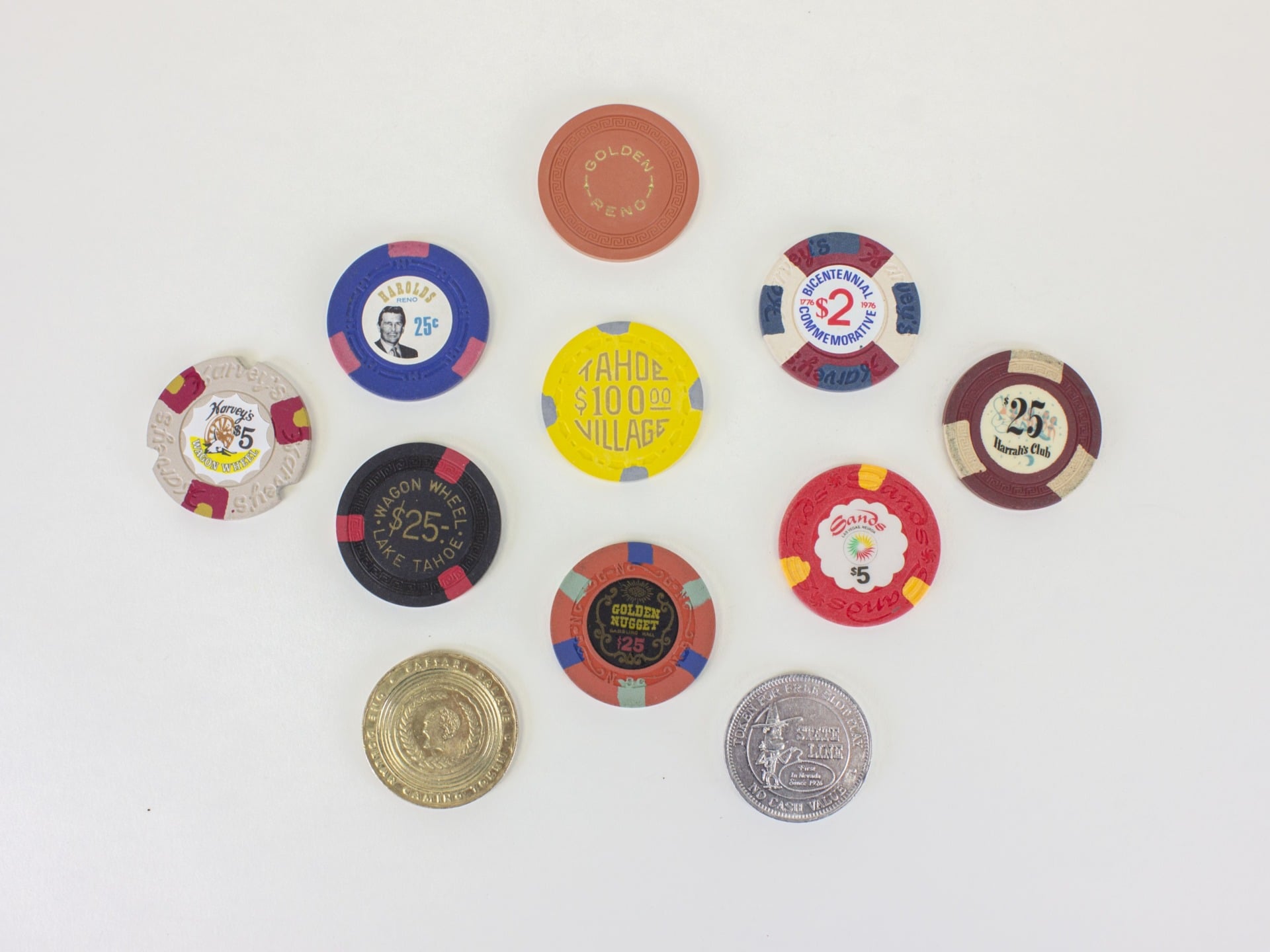 Gambling chips included in the America 250 time capsule that will be buried on July 4, 2026.