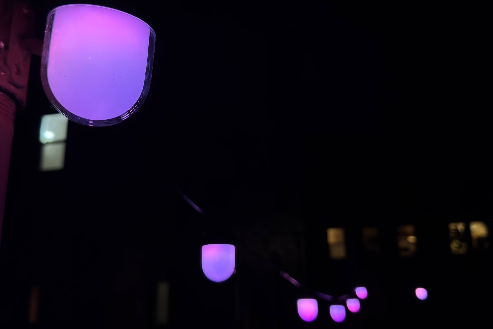 A string of Govee's lights, displaying a pink-to-purple gradient.