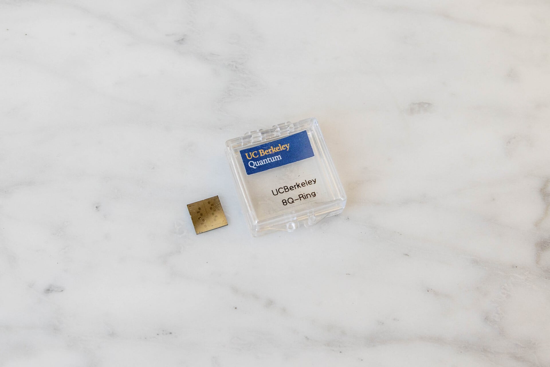The qubit chip from the University of California, Berkeley, that is included in the America 250 time capsule that will be sealed on July 4, 2026.