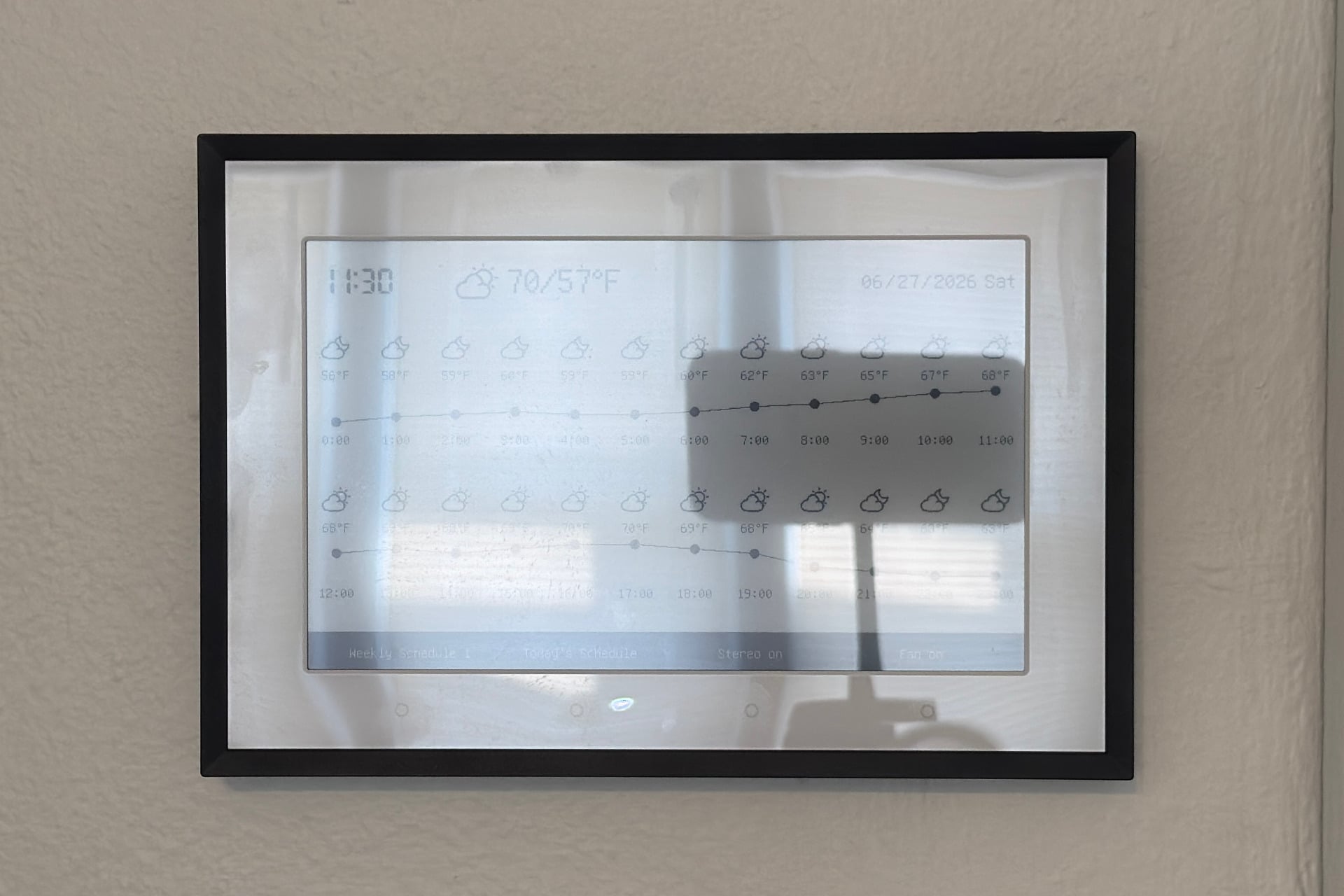 Switchbot Home Dashboard with significant glare