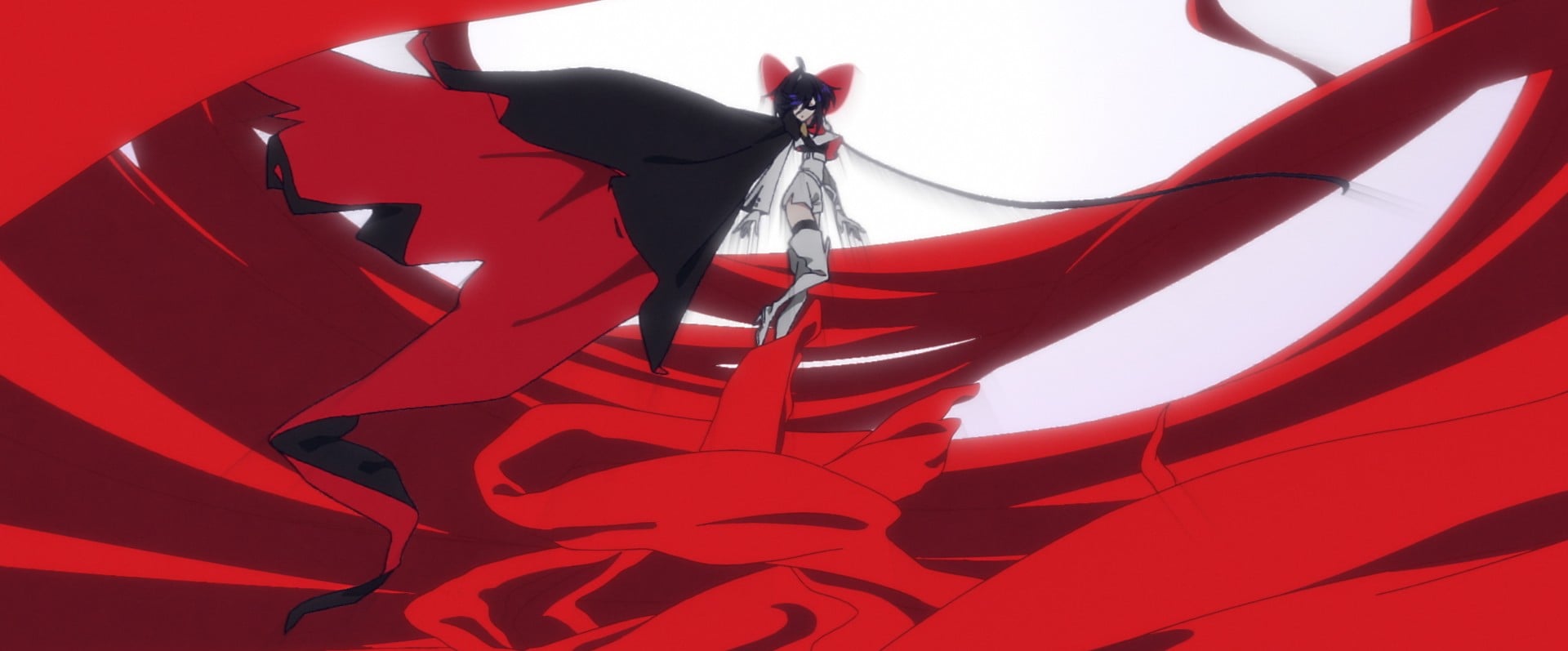 The Ribbon Hero still of Sapphire's magical girl transformation.