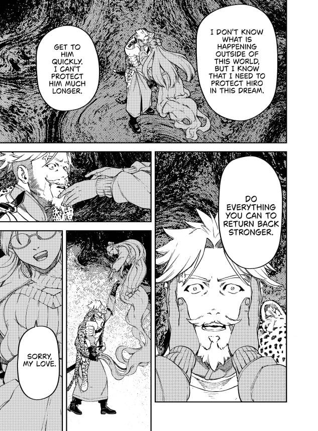Brain Alive manga page of Daniel talking to his dead wife.